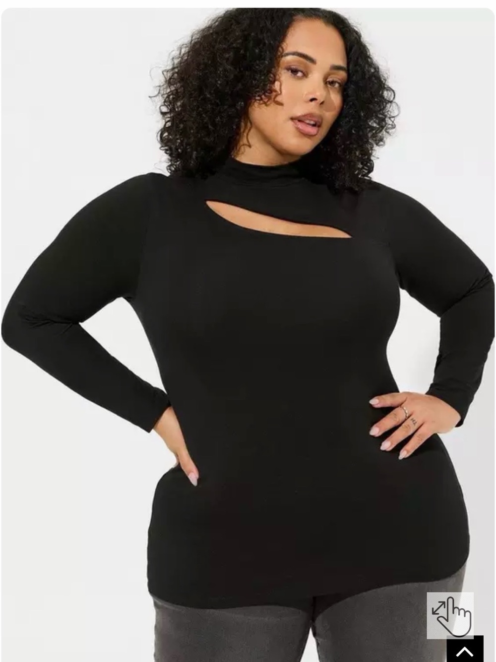 NWT - Torrid - Foxy Mock Neck Cutout Long Sleeve Top